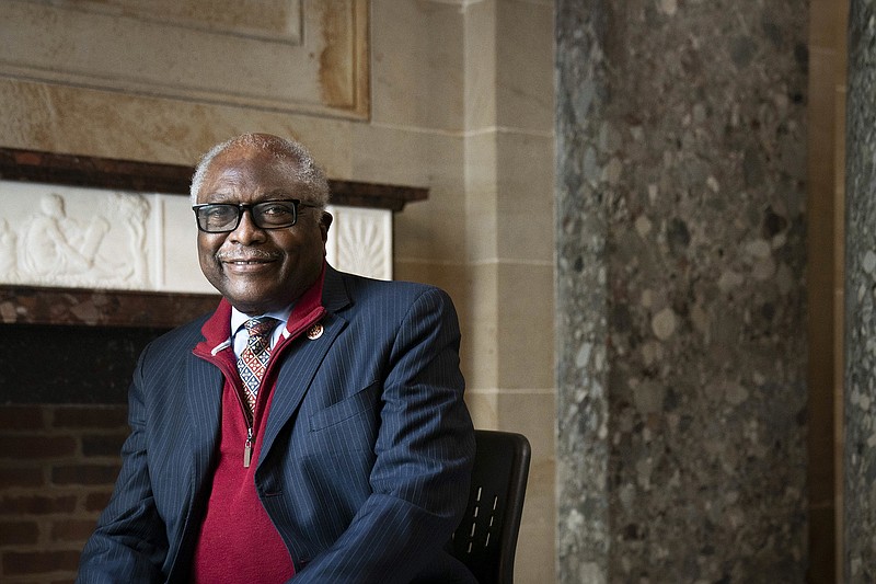 Rep. James Clyburn (D-S.C.) at Statuary Hall in the Capitol in Washington, Feb. 2, 2022. Clyburn is mounting an aggressive campaign to persuade President Biden to nominate Judge J. Michelle Childs to the Supreme Court.
 (Sarah Silbiger/The New York Times)