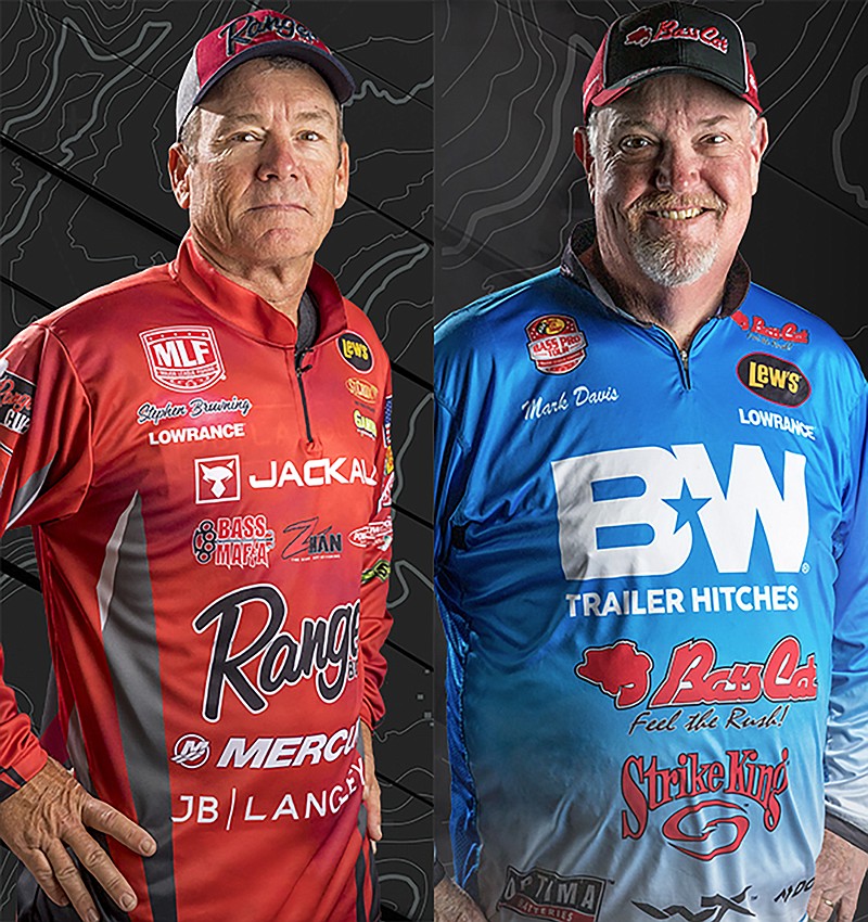 Anglers Stephen Browning, left, of Hot Springs, and Mark Davis, of Mount Ida, are competing this week in the REDCREST 2022 at Grand Lake O' The Cherkokees in Tulsa, Okla. - Submitted photo courtesy of Major League Fishing