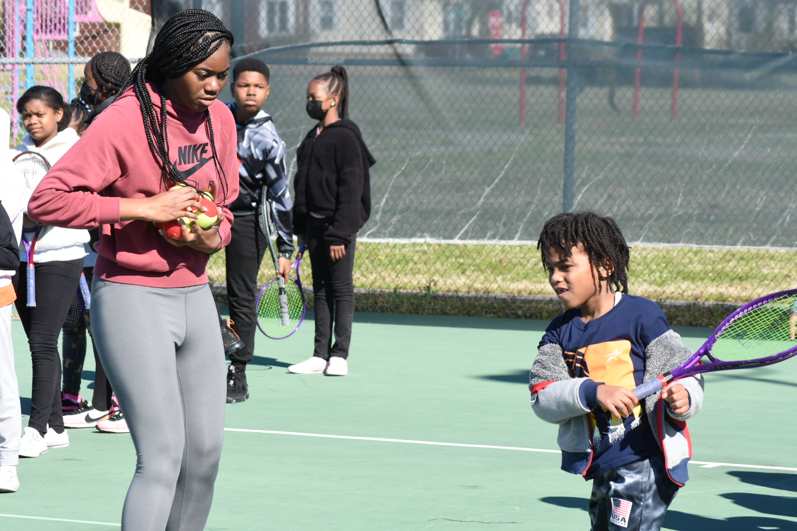 Kids take first swings at tennis