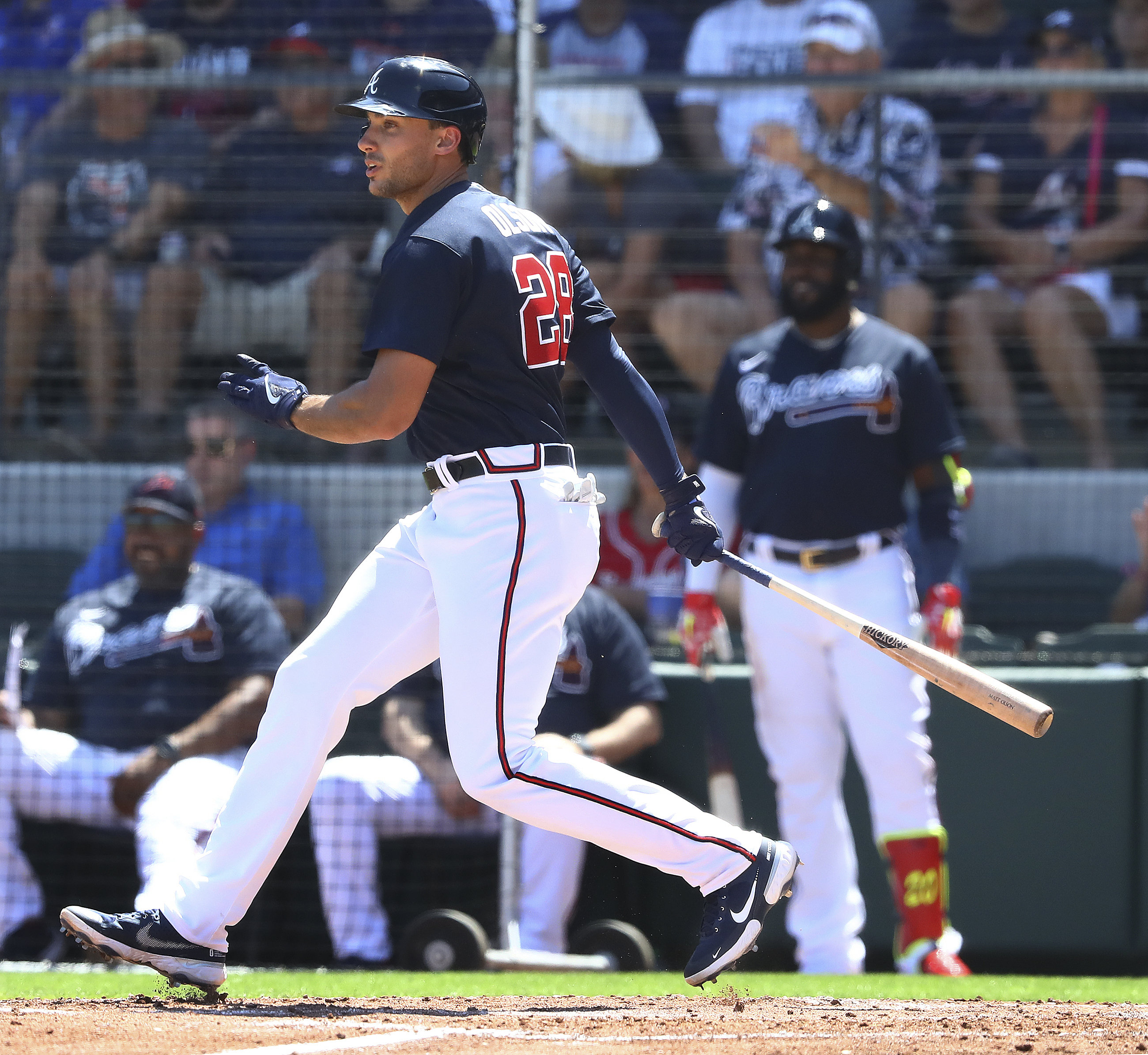 Braves face off in spring training's live batting practice