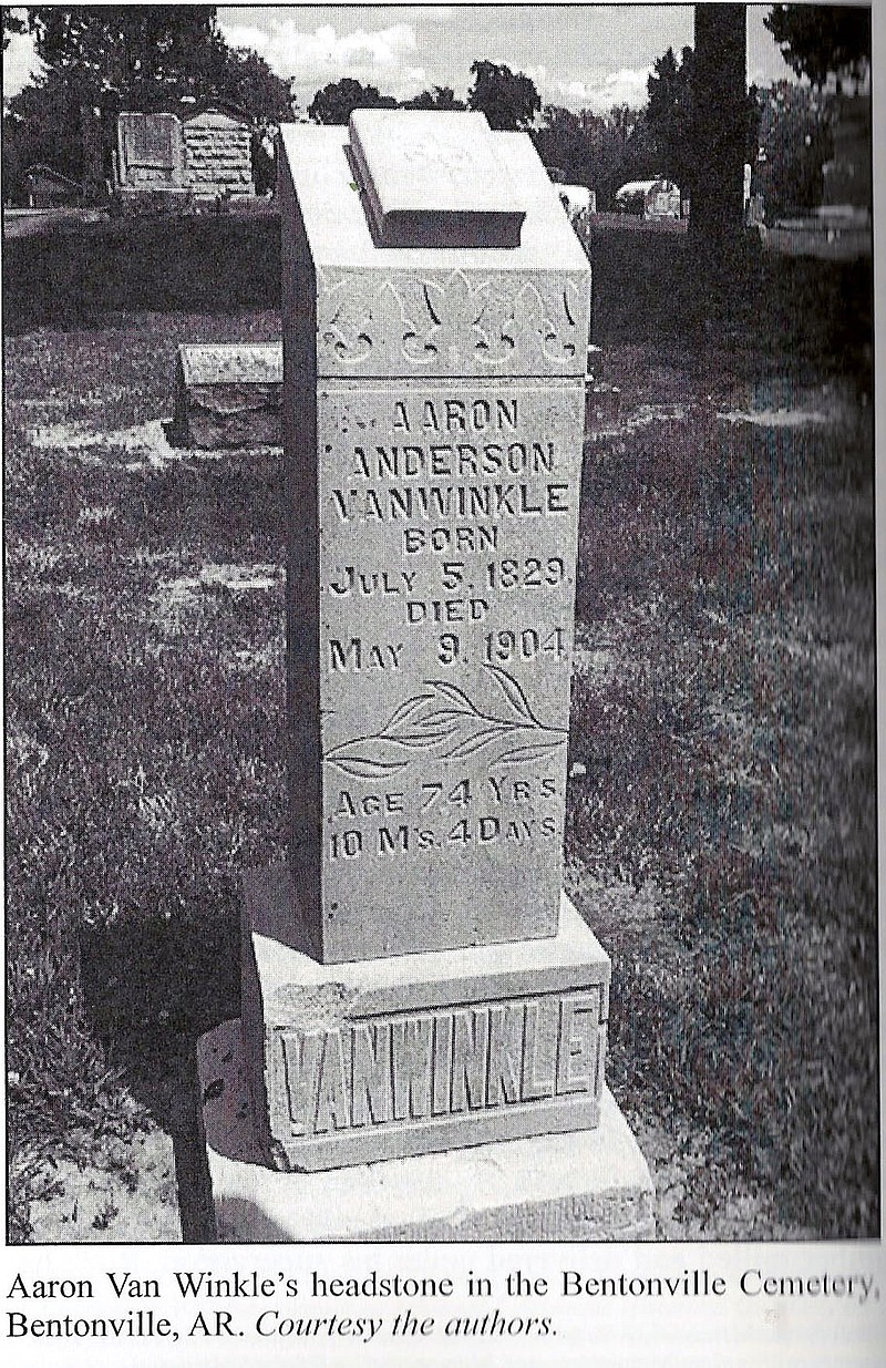 Aaron “Rock” Van Winkle’s headstone can still be seen in the Bentonville cemetery.

(Courtesy photo/Chris Huggard and Jerry Harris Moore)