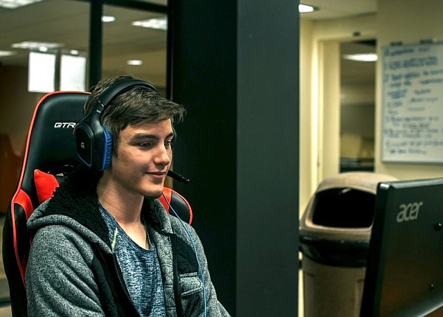 Henderson State University Rocket League player Joey Ford plays a game in the esports lab on campus. - Submitted photo