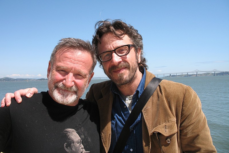 Robin Williams and Marc Maron were photographed in 2010 for their interview on the podcast “WTF with Marc Maron.” (Courtesy of Marc Maron)