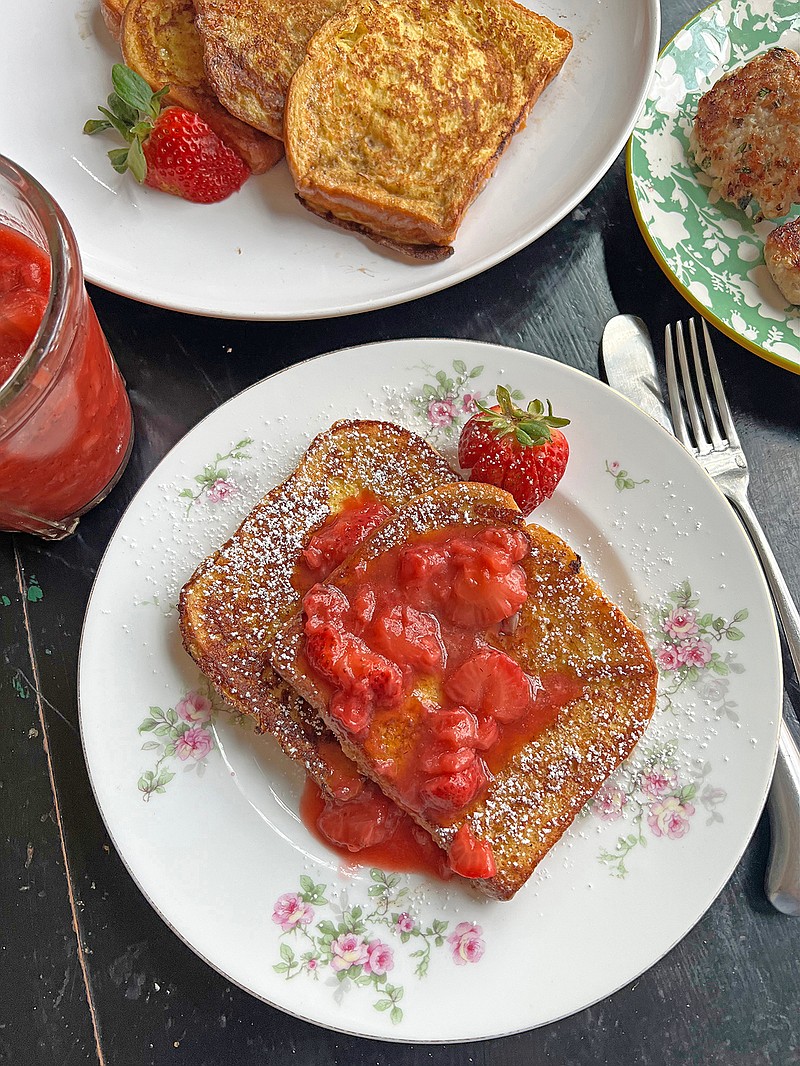 French toast stuffed with sweet cheese and topped with a jammy strawberry sauce is perfect for a special occasion like Easter brunch. (Gretchen McKay/Pittsburgh Post-Gazette/TNS)