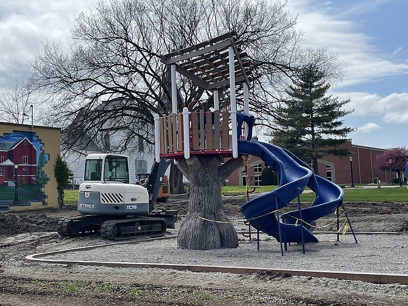 California Progress Inc continues construction on the Latham Memorial Family Park prior to its ribbon cutting on May 30, 2022. (Democrat photo/Kaden Quinn)