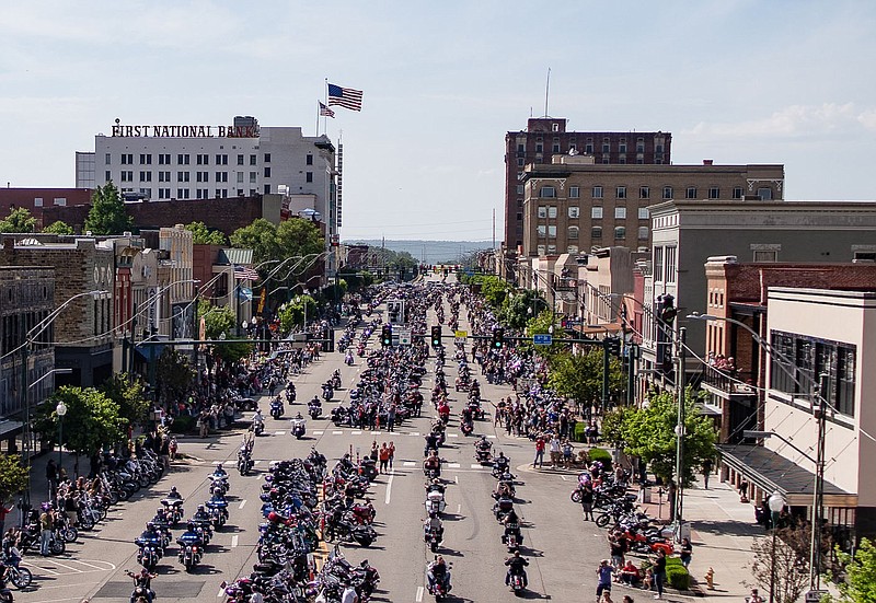 The Steel Horse Rally is seen in May 2021 on Garrison Avenue in downtown Fort Smith.