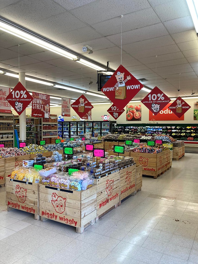 An assortment of packaged and fresh goods is seen inside the newly transitioned Piggly Wiggly Cost Plus in Magnolia, Arkansas. Two Save a Lot stores in Texarkana are scheduled for rebranding as Piggly Wiggly food outlets. (Photo courtesy of Geoff Salisbury)