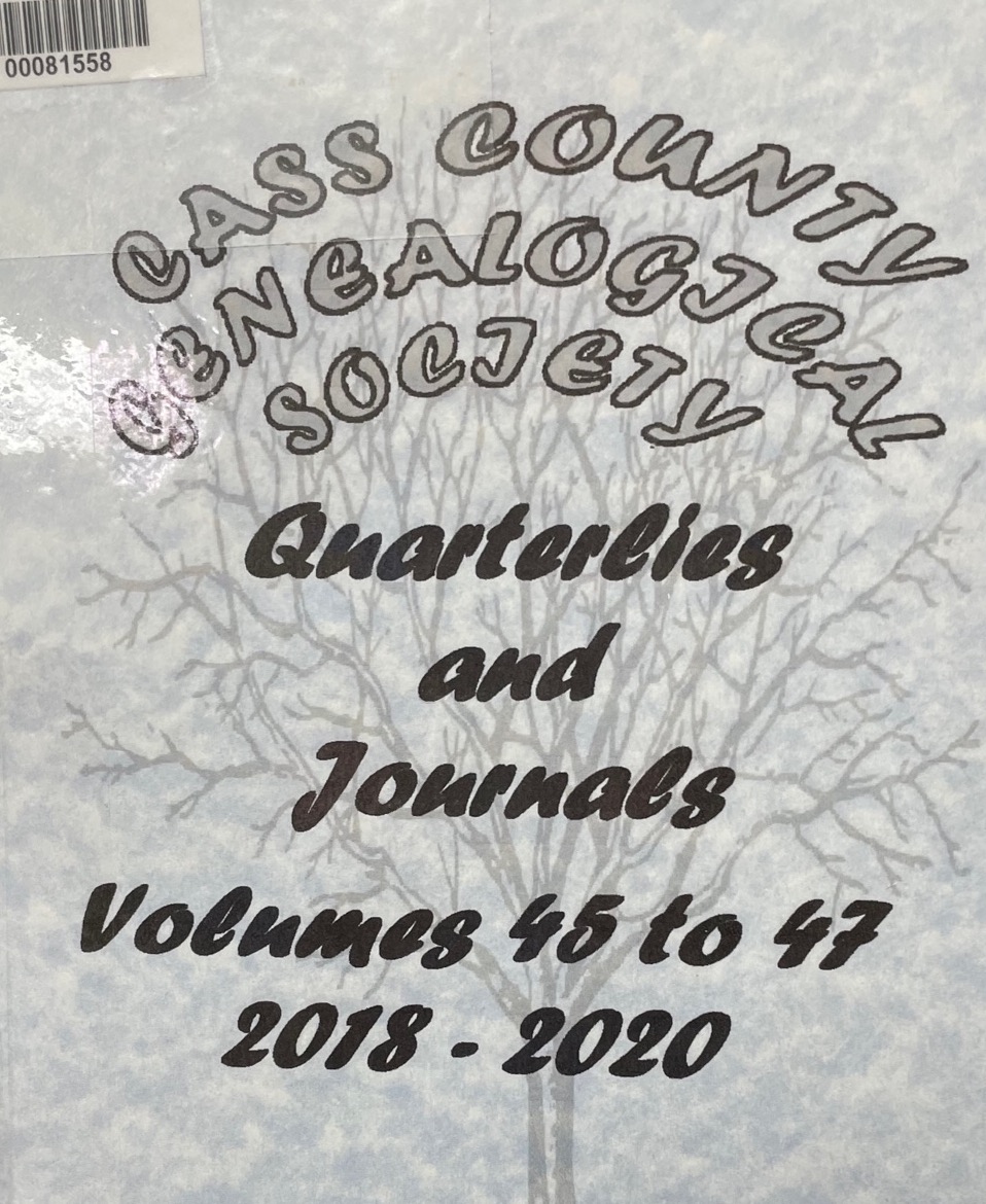 Cass County Genealogical Society wins second place in state for journal - Vimarsana News