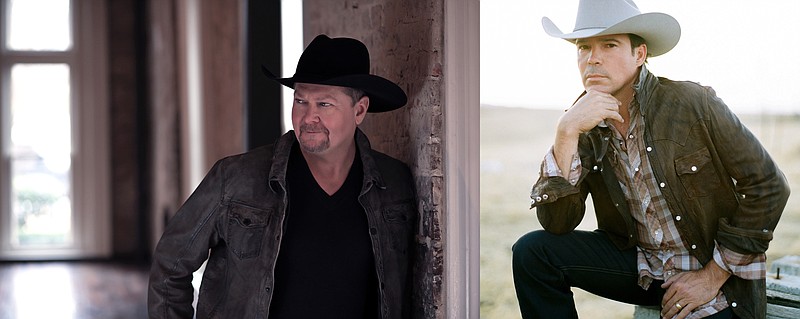 This combination photo shows Tracy Lawrence, left, and Clay Walker, who will headline a concert at the MAD Amp on May 26. The News-Times is giving away two pairs of pit tickets to the concert. (Contributed)