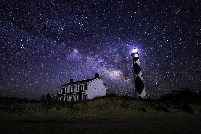 Staying in the lighthouse keepers’ quarters at Cape Lookout National Seashore in North Carolina is one possible volunteer opportunity perk. (Courtesy of Crystal Coast Stargazers/Alex Gu)