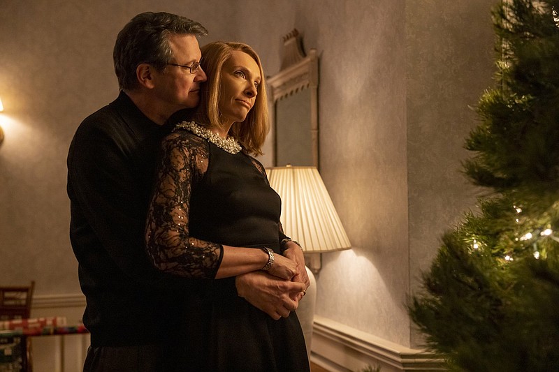 Colin Firth and Toni Collette star as Michael and Kathleen Peterson in “The Staircase,” now streaming on HBO Max. (HBO Max)