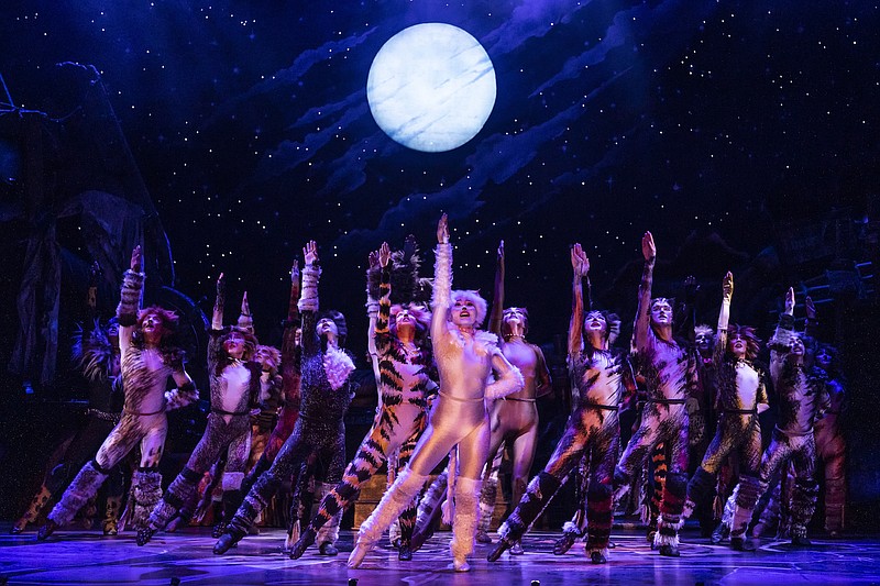 The cast of "Cats" reaches toward the heavens. (Special to the Democrat-Gazette/Matthew Murphy)