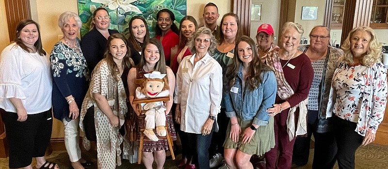 Back, from left, are Katina Ennis, AD nursing facility; Coni Hall, WWC Scholarship Committee; Monica Villavazo; Alyssa Sconyers; Traci Spencer; Faith Bolding; Craig Whitehouse; Candice Wood; Pam Gruber, WWC Scholarship Committee; and Donna Lawrence, WWC Scholarship chair; and front, from left, Abigail Hoover; Carissa Turner; Sharon Turrentine, WWC president; Hannah Ross; and Mary Marasco, WWC Scholarship Committee. - Submitted photo