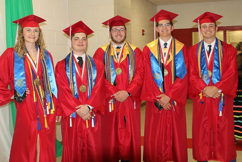 Courtesy photo 
 Zoe Goss and Aidan McMurry are the 2022 CFHS co-valedictorians, while Joey Hobbie, Adam Mosley, and Logan Robertson are co-salutatorians.