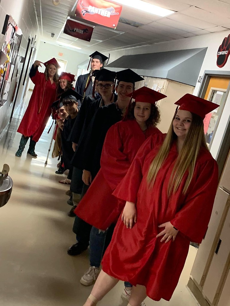 Prairie Home R-5 seniors wait to receive their diplomas during their graduation ceremony on May 8, 2022. (Courtesy of Prairie Home R-V School)