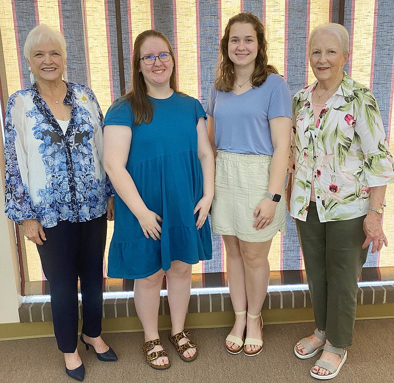 The PEO Sisterhood presentation included 2020 Star Scholarship Chairman Julia Beckham (left) 2022 Star Scholar Anna Hobson, 2020 Star Scholar Anna Claire Smith, and 2022 Star Scholarship Chairman Marsha Rogers. (Special to The Commercial)