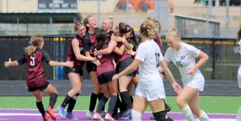 Mark Ross/Special to the Herald-Leader
Siloam Springs girls soccer players celebrate during last Saturday's state semifinal against Little Rock Christian. Siloam Springs defeated Little Rock Christian 1-0 to advance to this Friday's state final against Searcy.