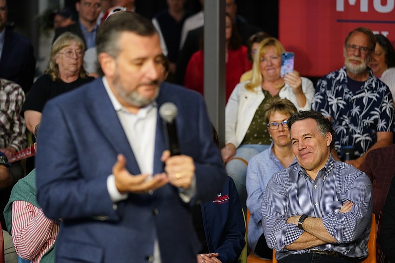 Sen. Ted Cruz, R-Texas speaks at a David McCormick Republican candidate for U.S. Senate in Pennsylvania campaign event in Lititz, Friday, May 13, 2022. (AP Photo/Matt Rourke)