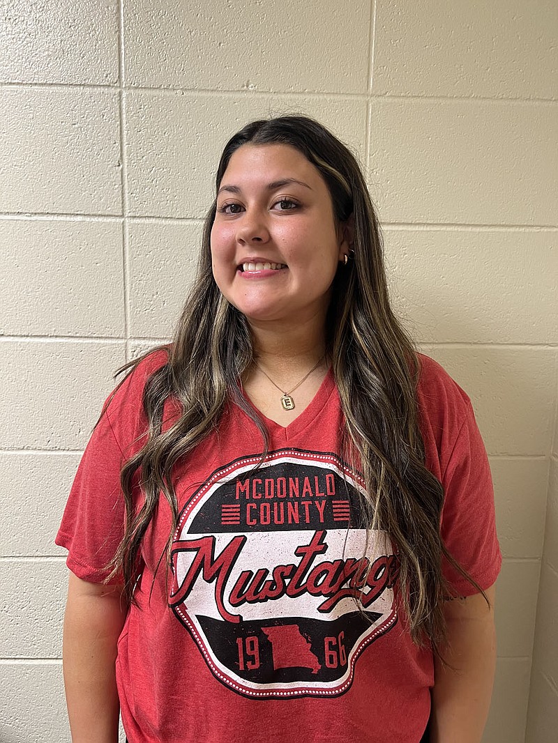 ALEXUS UNDERWOOD/SPECIAL TO MCDONALD COUNTY PRESS Abigail Wiseman is the Class of 2022 class president. Wiseman read student names at the graduation ceremony.