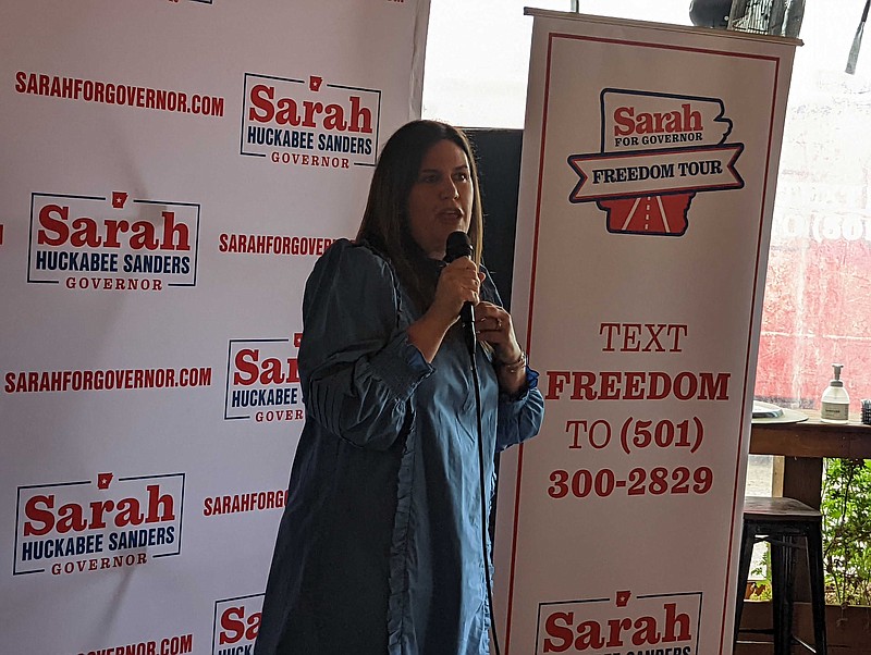 Sarah Huckabee Sanders addresses the attendees at Mulekick. (Joshua Turner/Banner News)