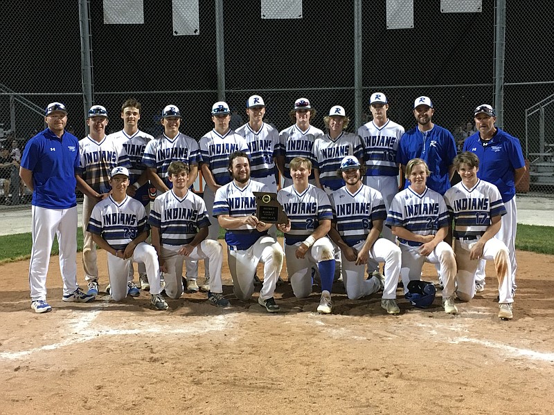 The Russellville Indians won their fourth district in six years last Tuesday night in a 3-2, 10 inning win over the Eugene Eagles.