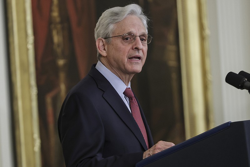 Attorney General Merrick Garland speaks at the White House on May 16. MUST CREDIT: Photo for The Washington Post by Oliver Contreras