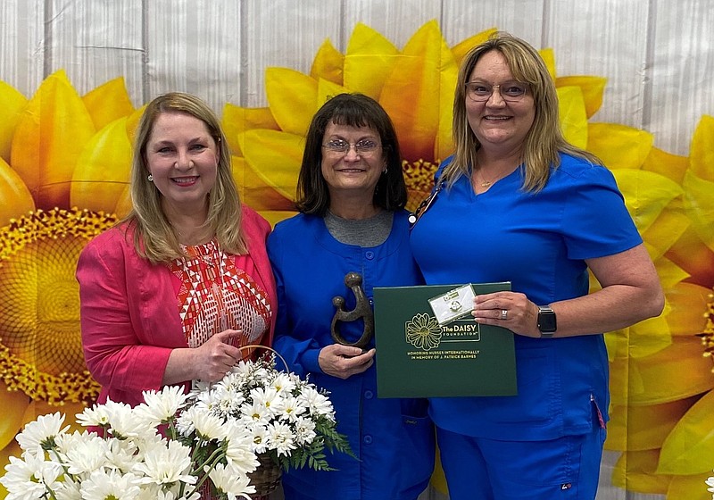 From left are National Park Medical Center Chief Nursing Officer Lisa Wallace, DAISY Award winner Vickie Robbins, RN, and NPMC ICU/CVICU Nurse Leader Jewell Briggs. - Submitted photo