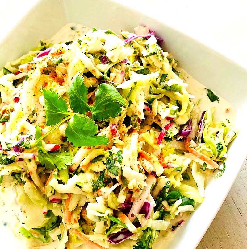 Joe’s “Spicy Hot” Cole Slaw includes traditional ingredients with cilantro (coriander), radishes, cayenne pepper, and jalapeños added for a twist.

(Courtesy photo)