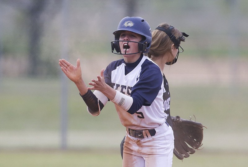 Bentonville West senior center fielder Marybeth Dyson, who has signed with Missouri Southern in Joplin, will participate in the AHSCA All-Star softball game on Friday at the University of Central Arkansas. Dyson was also selected to participate in the all-star basketball game.
(NWA Democrat-Gazette/Charlie Kaijo)