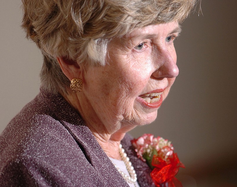 Martha Agee speaks March 27, 2006, after receiving one of four Outstanding Women in Washington County awards during the annual Women’s History Month Banquet at the Clarion Inn in Fayetteville.

(File Photo/NWA Democrat-Gazette/Andy Shupe)