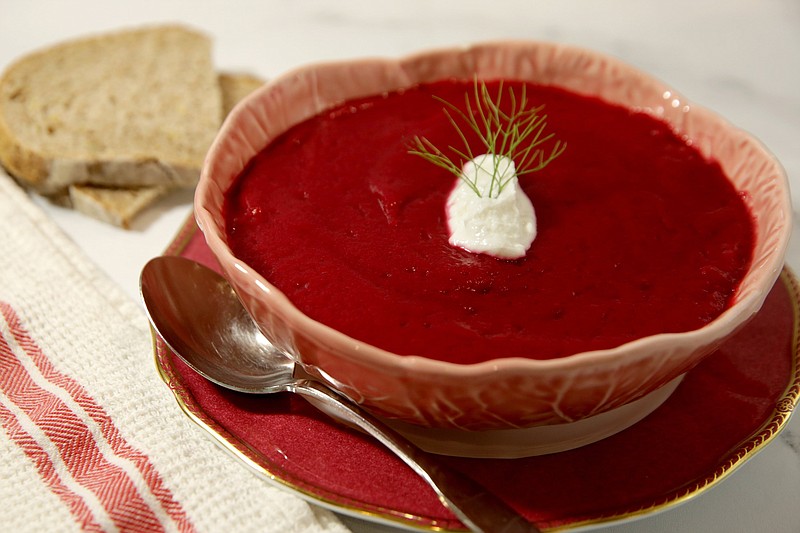 TNS
Beet-Fennel-Ginger Soup is made with beets, fennel and ginger, as well as cabbage and vegetable stock.