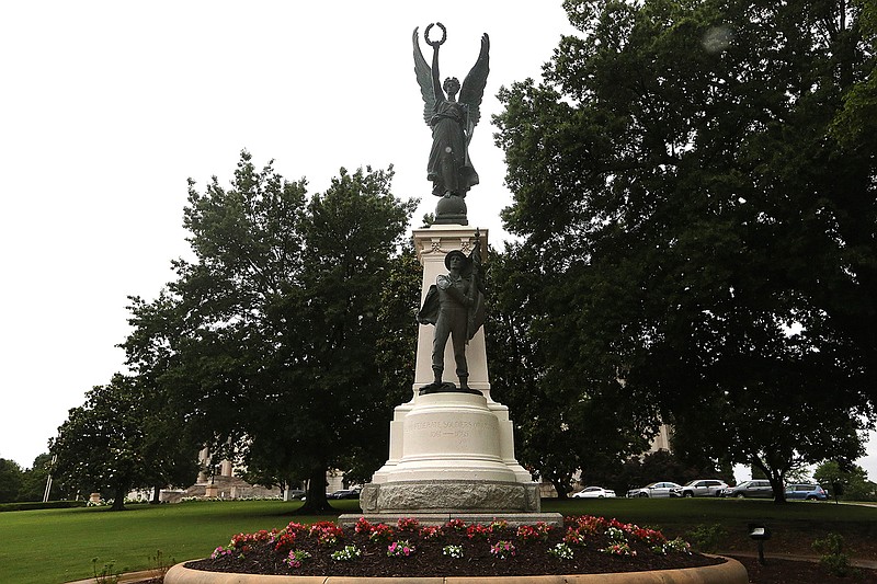 The Confederate Soldiers of Arkansas monument outside the state Capitol on Tuesday, June 7, 2022, in Little Rock. (Arkansas Democrat-Gazette/Thomas Metthe)
