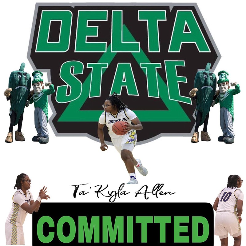 TaKyla Allen commitment photo provided by SAU Tech Lady Rockets head coach Aramie Brooks.