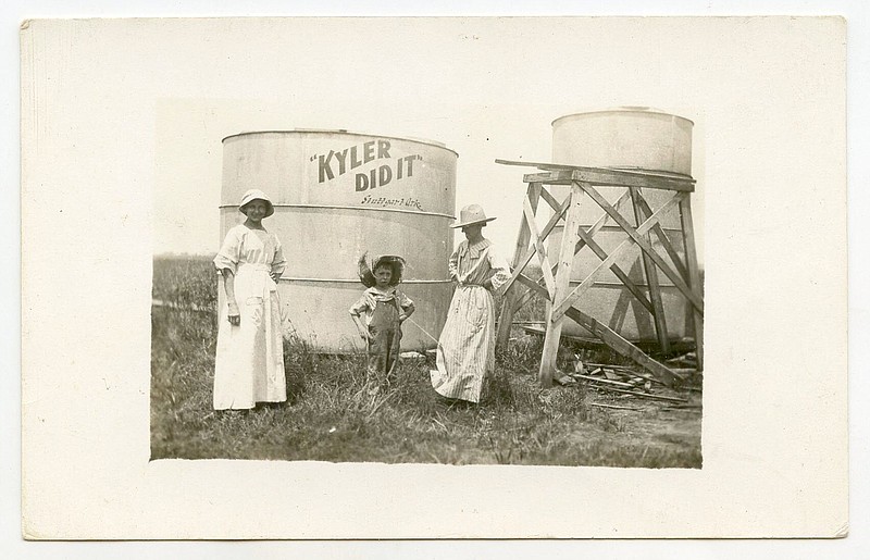Stuttgart, circa 1910: We don’t know who Kyler was, but we know he “did it” … or so says the likely graffiti painted on the water storage structure.