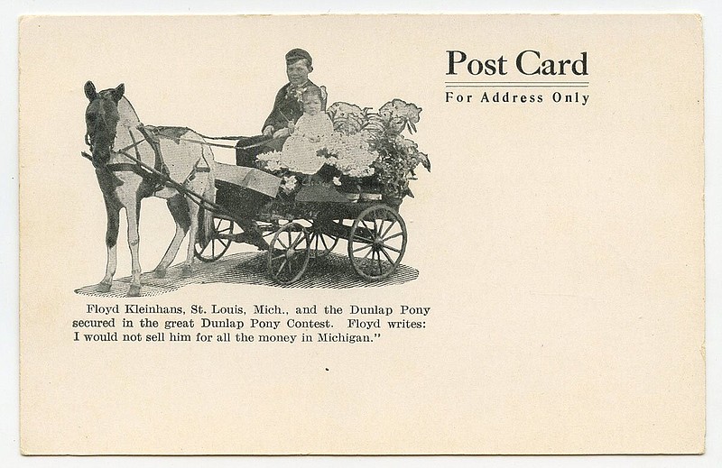 Rogers, circa 1910: A young Benton County man sent this card: “I am a Contestant in the Great Dunlap Pony Contest.”