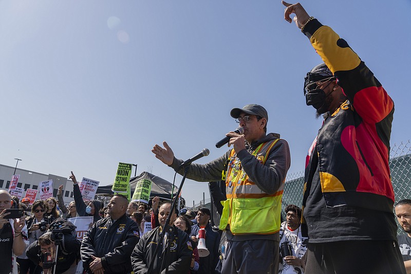 An Amazon Labor Union rally in Staten Island in April. MUST CREDIT: Photo for The Washington Post by Calla Kessler. (Photo by Calla Kessler for The Washington Post)