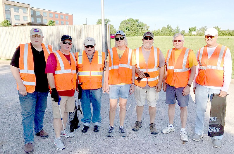 Photo submitted

Jay Williams (left) poses with Gary Wheat, Billy Gumm, Robyn Daugherty, John Mark Turner, Craig Taylor and Steve Onnen on Saturday at the Arkansas Welcome Center where the Kiwanis Club participated in a cleanup of U.S. Highway 412. Not pictured: Kelvin Hobbs.