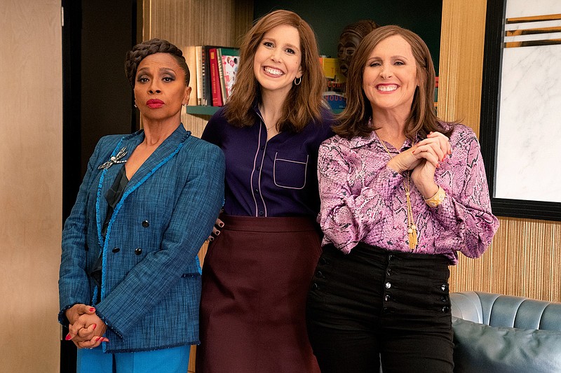 Jenifer Lewis (from left) plays Patricia, Vanessa Bayer plays Joanna and Molly Shannon is Jackie in “I Love That for You.” It might be a nice break from today’s news. (Showtime/Nicole Wilder)