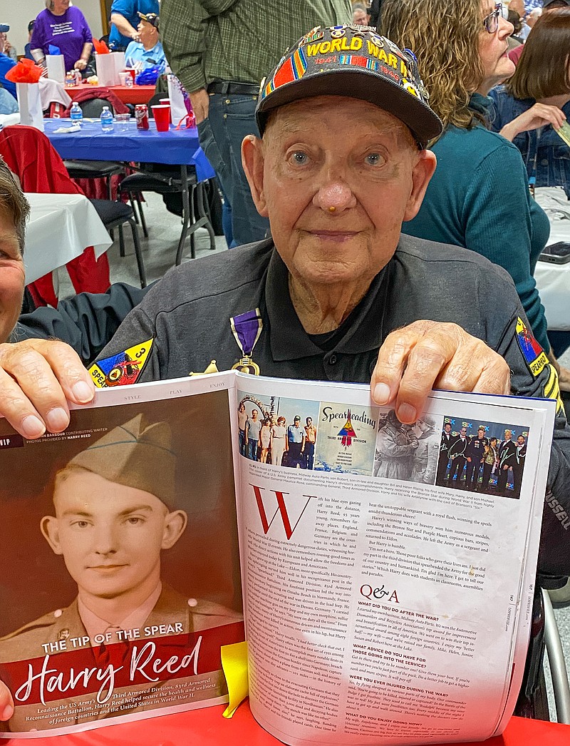 Harry Reed is shown during a Nov. 12, 2021 veterans support dinner. Reed, a native of Eldon and a World War II veteran, passed away Thursday.