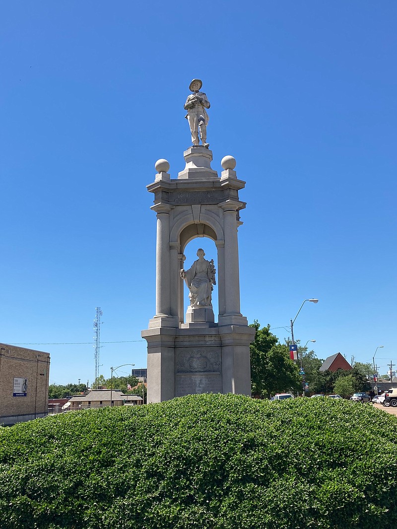 Confederate monument in downtown Texarkana, near the federal building on State Line Avenue. (Gazette file photo)