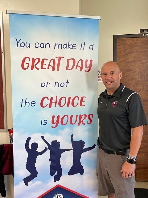 California Elementary School Principal Gary Baker stands by his motto to "make it a great day." (Democrat photo/Kaden Quinn)