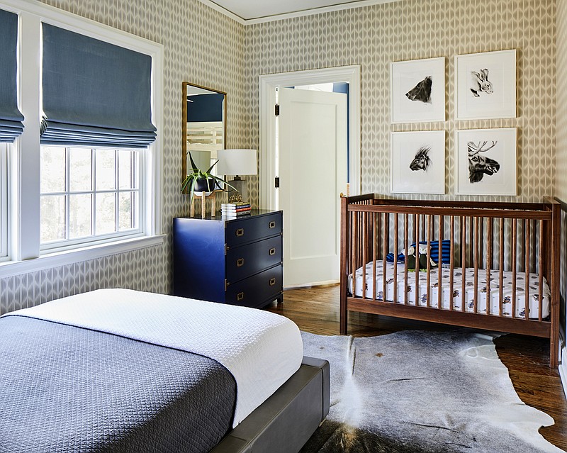 A nursery nook that was designed by Mel Bean of Mel Bean Interiors. By honoring the existing palette of your room, you can make the nursery a seamless extension of it. (Laurey Glenn via The Washington Post)