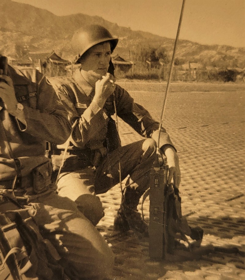 Joe Scallorns is pictured in 1959 in Korea while practicing directing air traffic. (Courtesy of Joe Scallorns)