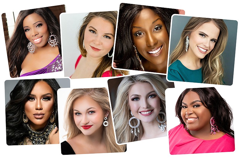 A photo illustration of some of the contestants in The Mrs. Arkansas America and Miss Arkansas for America Strong Pageant. - Submitted photos