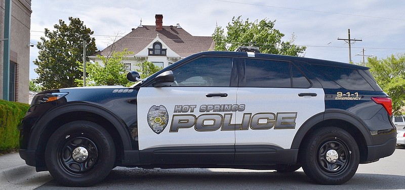 FILE — A Hot Springs Police Department patrol unit is shown outside the department in this 2022 file photo. (Hot Springs Sentinel-Record/Donald Cross)