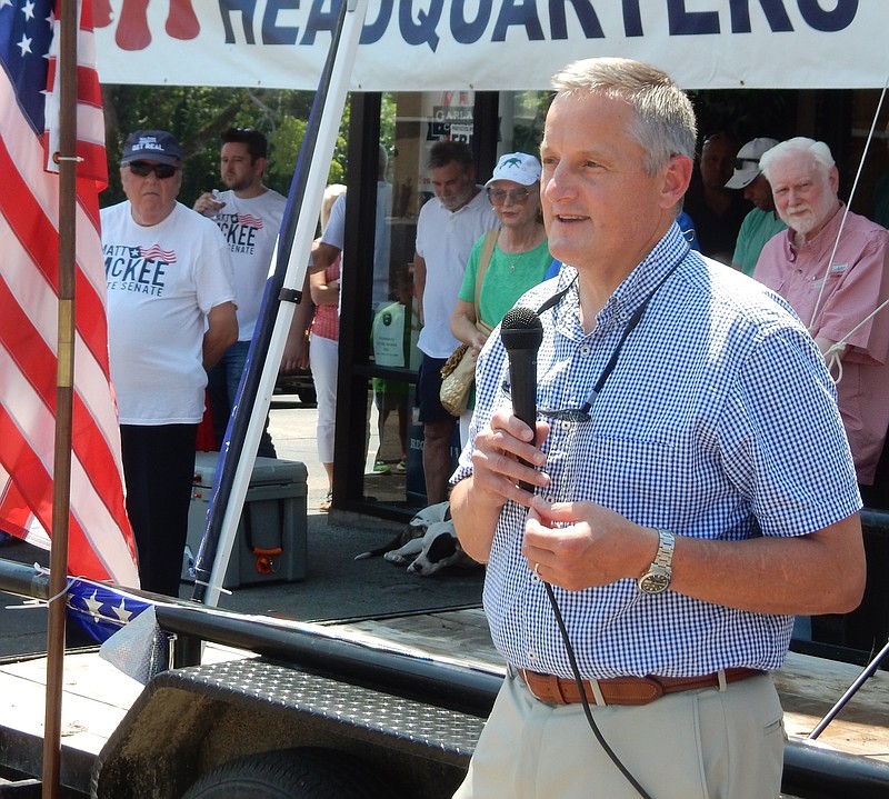 U.S. Rep. Bruce Westerman, R-District 4, addresses the crowd on Saturday. - Submitted photo