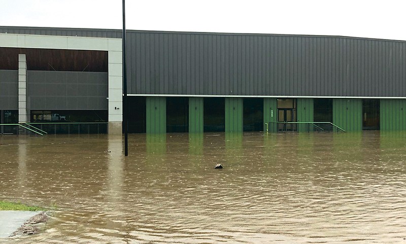 The Peak Innovation Center flooded June 7 after rain fell in Fort Smith. The center, at 5900 Painter Lane, had just opened in March.  The district's School Board on Tuesday were given an update on work to repair water damage and efforts to prevent it in the future.
(Courtesy Photo/Fort Smith School District)