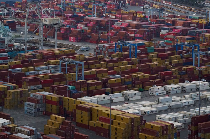 Shipping containers at the Port of Long Beach in Long Beach, Calif., on Nov. 16, 2021. MUST CREDIT: Bloomberg photo by Bing Guan.