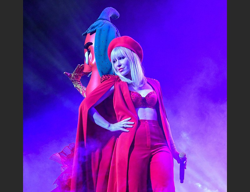 Natasha Bedingfield (above, with a character) will serve as host of "The Masked Singer National Tour" when it stops at Simmons Bank Arena on Saturday. (The Review Junkie/Joe DeSantis)