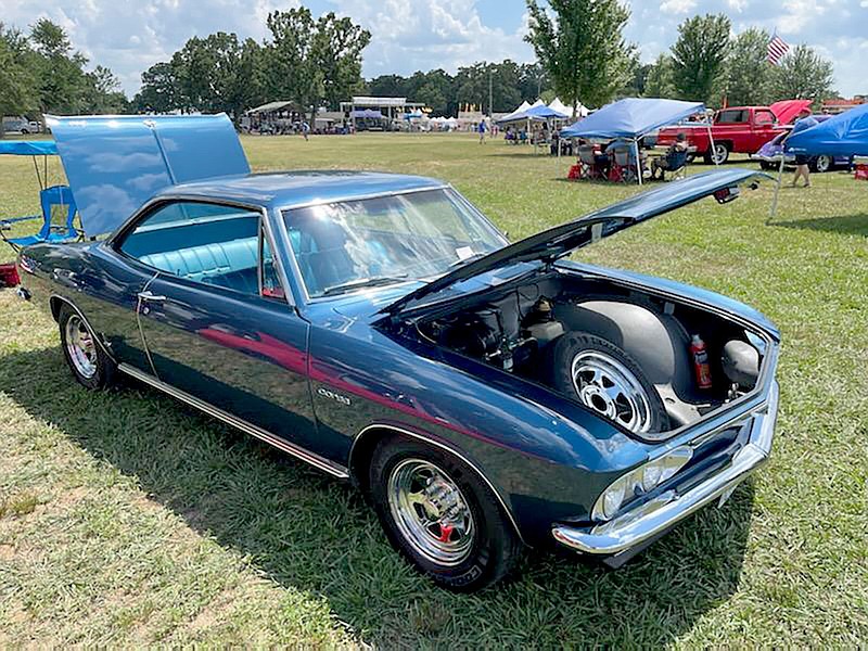 Photo submitted
Pictured is Siloam Springs' resident Dan Hill's 1965 Chevy Corvair Corsa. The car won first place in the 1955-70 division and overall best interior at the July 4 Gentry Car Show.